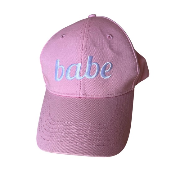 Babe Accessories - Babe Light Pink Embroidered Baseball Cap | Adult OSFA